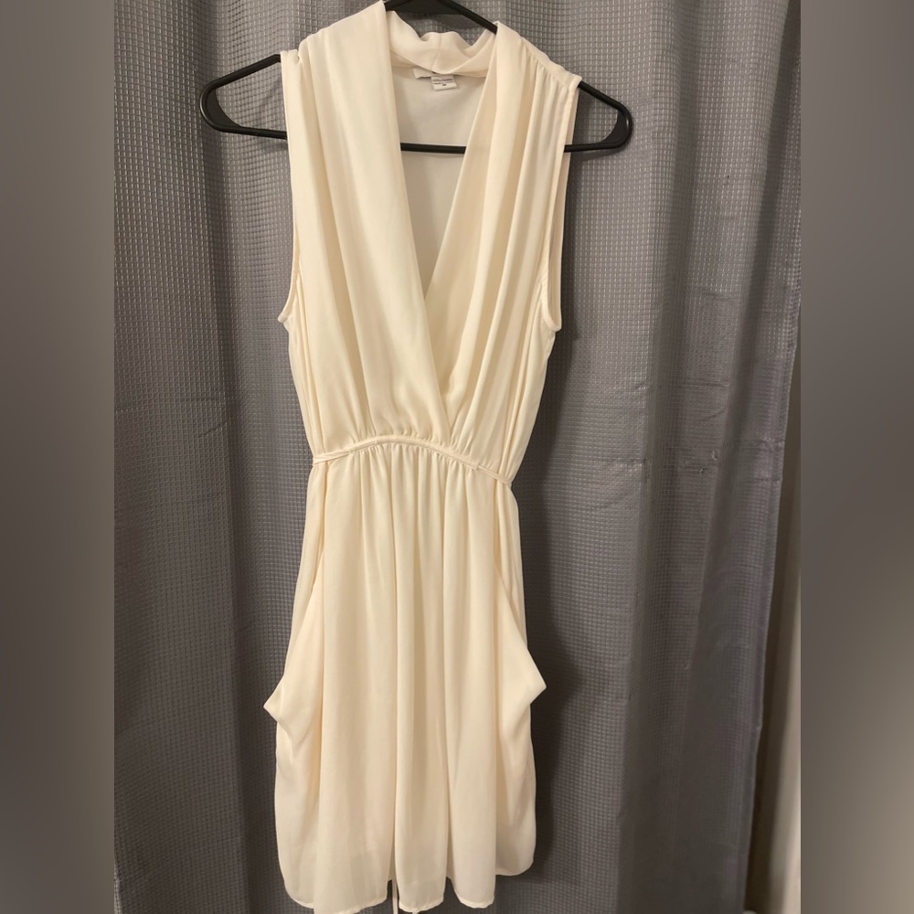 Cowl neck white dress